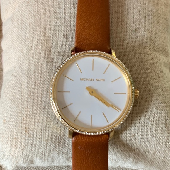 Michael KORS Pryer Brown Leather Watch OS
